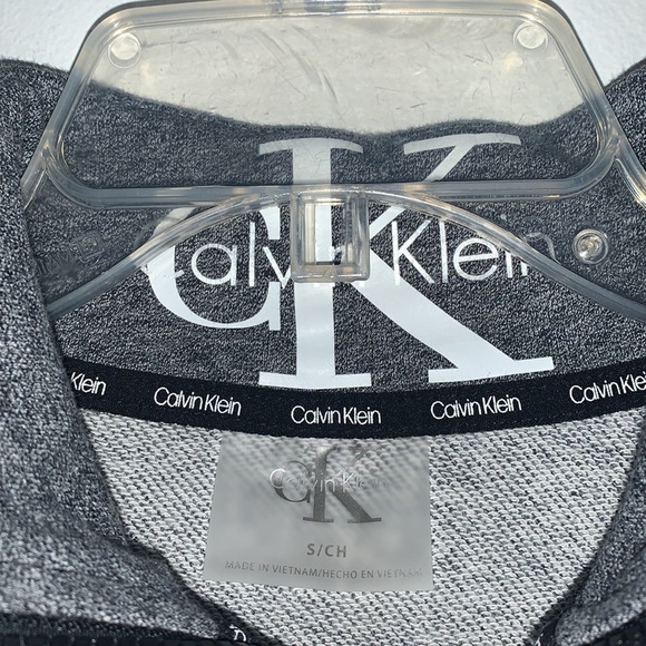Calvin Klein Logo Half-Zip Pullover Black Heather, sz Small - Picture 3 of 7